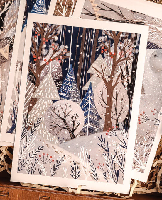 Набор новогодних открыток Сказка белые медведи - изображение 3