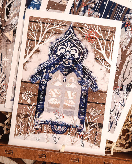 Набор новогодних открыток Сказка белые медведи - изображение 5